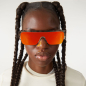 Preview: Komono Sonnenbrille Aksel blue leopard, orange verspiegelte Gläser